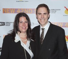 Ian Lithgow with his wife, Rachel Lithgow during award show